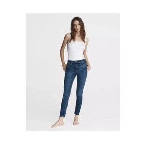 RAG & BONE NINA HIGH RISE ANKLE SKINNY JEANS IN JASPER WOMEN'S SIZE 27 Raw Hem